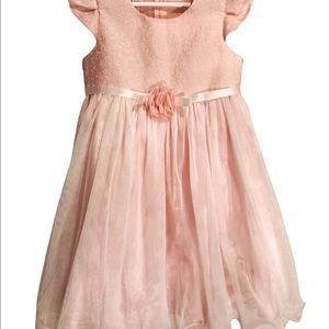 4T dress lace bodice satin belt tulle skirt overlay party occasion wedding
